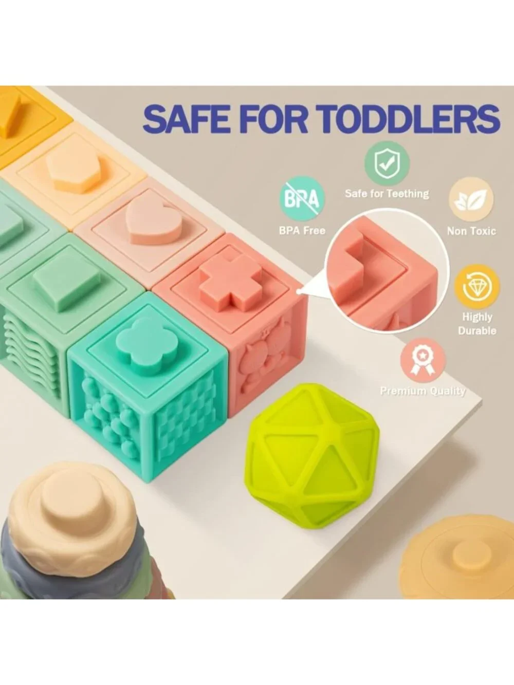 Montessori Baby Toys 6-12 Months | Stacking Blocks, Teething Toys & Sensory